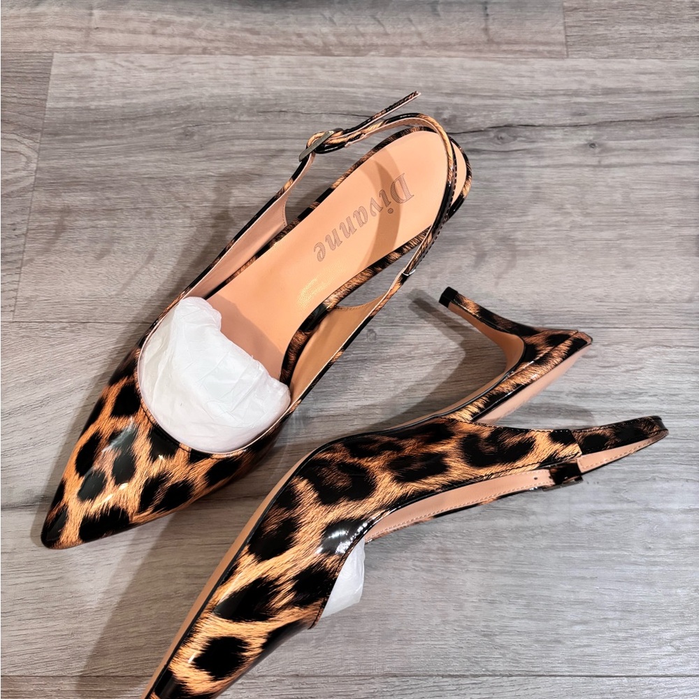 Leopard Print Slingback Heels